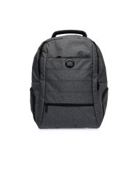 Zaino grigio da viaggio con cuciture e tasche esterne