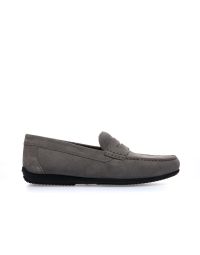 Mocassini casual grigi in pelle