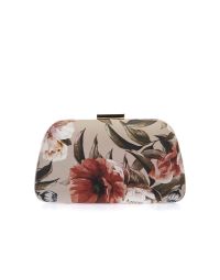 Pochette rosa rigida a fiori