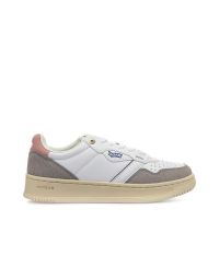 Sneakers bianche e grigie con suola platform e logo