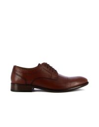 Scarpe eleganti marroni in pelle con puntina segnata