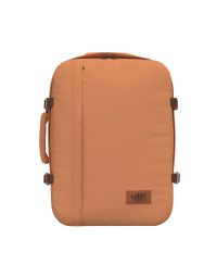 Zaino giallo da viaggio 44L con zip e cinghie di compressione
