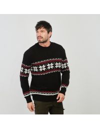 Maglione nero stampa natale