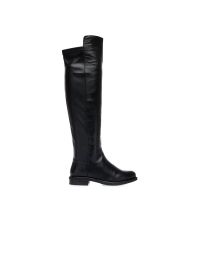 Stivali bassi neri in pelle con zip interna