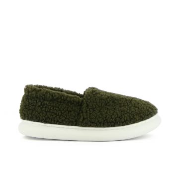 Pantofole verdi da casa in peluche da uomo