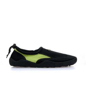 Scarpe uomo nere da scoglio con suola in gomma e dettaglio fluo