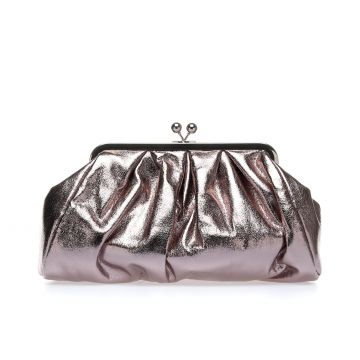 Pochette grigia morbida click clack