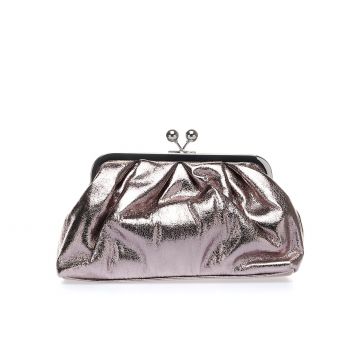 Pochette grigia morbida click clack