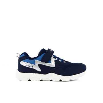 Sneakers blu con velcro