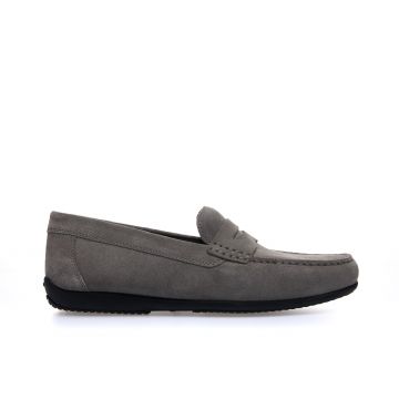 Mocassini casual grigi in pelle