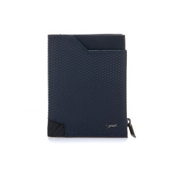 Portafoglio blu da uomo con zip