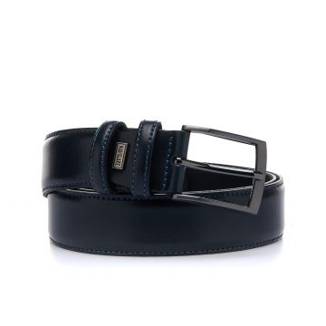 Cintura blu da uomo con logo