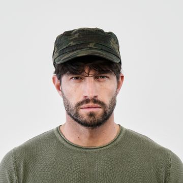 Cappellino verde stampa camouflage