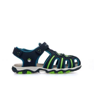 Sandali junior blu con gabbietta e velcro