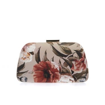 Pochette rosa rigida a fiori
