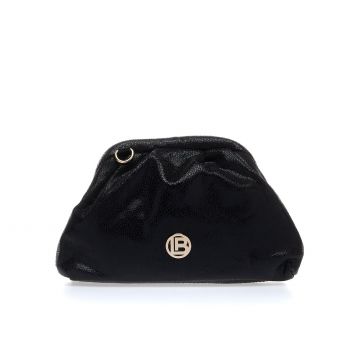 Pochette nera morbida con tracollina