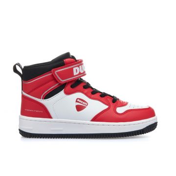 Sneakers basket rosse e bianche da bambino Barsaba 3 con velcro