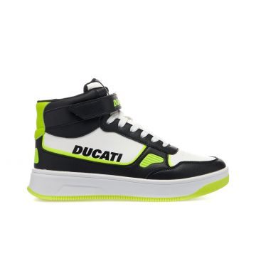 Sneakers basket bianche da ragazzo barsaba mid con logo e dettagli fluo
