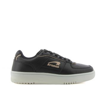 Sneakers donna da basket nere con profili glitter