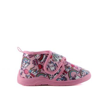 Pantofole asilo rosa stampa unicorni