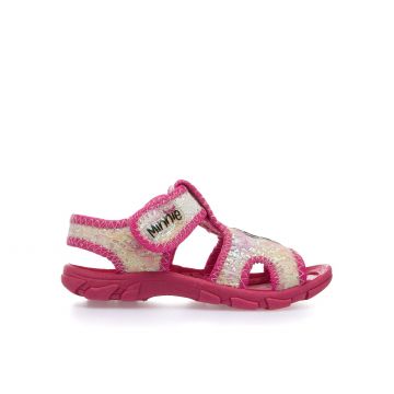 Sandali fucsia cartoon Minnie da bambina con glitter