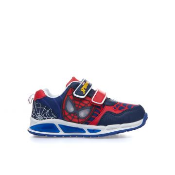 Sneakers blu stampa cartoon spiderman con suola in gomma