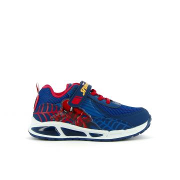 Sneakers blu stampa cartoon Spiderman con velcro