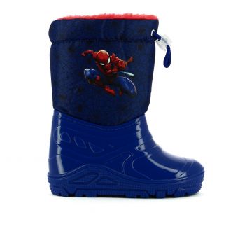 Stivaletti blu bambino da pioggia con stampa cartoon Spiderman