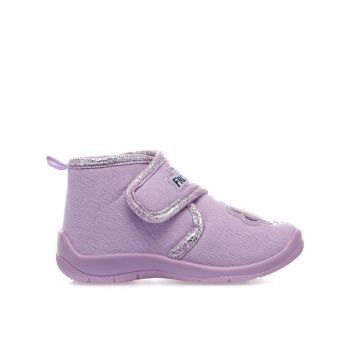 Pantofole asilo lilla stampa frozen con velcro
