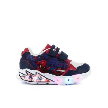 Sneakers blu da bimbo stampa cartoon con velcro e luci
