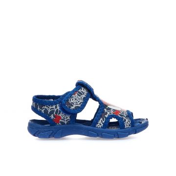 Sandali blu con velcro e stampa cartoon