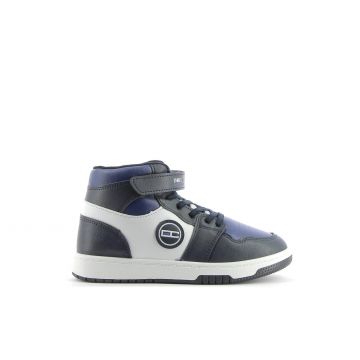 Sneakers blu alta con velcro