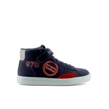 Sneakers alte blu con strappo