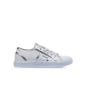 Sneakers bianche con dettagli laminati