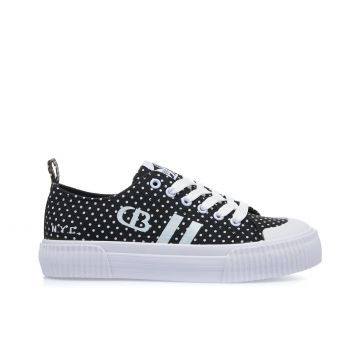 Sneakers nere in tela a pois