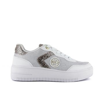 Sneakers bianche con dettaglio glitterato
