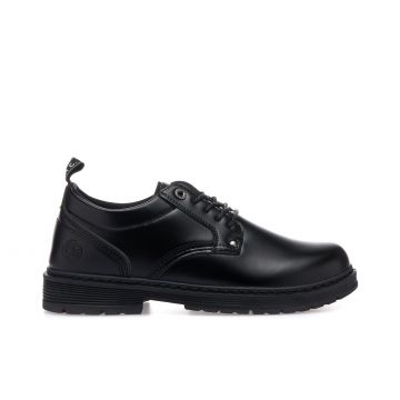 Stringate casual nere con suola carrarmato e logo