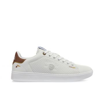 Sneakers bianche da uomo con stemma