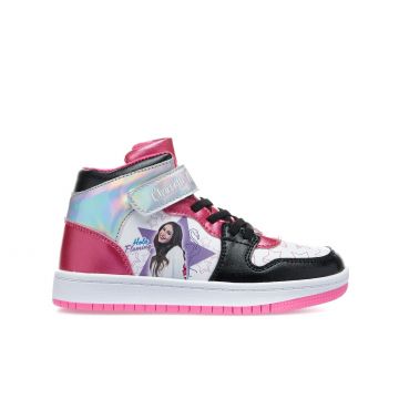 Sneakers alte fucsia e nere con velcro stampa cartoon Charlotte