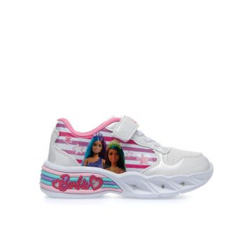 Sneakers bianche cartoon Barbie con lucine