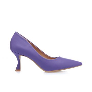 Decolletè viola con tacco a rocchetto