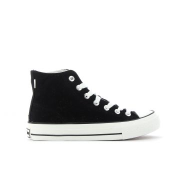 Scarpe sportive nere in tela con lacci