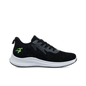 Sneakers running nere da uomo con logo fluo