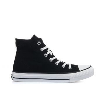 Sneakers da uomo nere alte in tela
