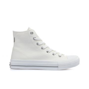 Scarpe sportive bianche alte in tela