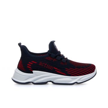 Scarpe da bambino blu e rosse da running