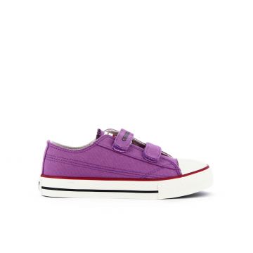 Sneakers rosa junior in tela con strappi
