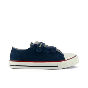Sneakers nere in tessuto con velcro