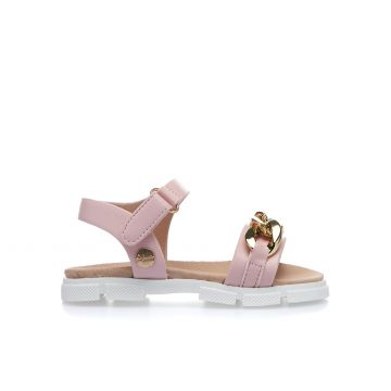 Sandali rosa con suola in gomma e catena