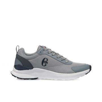 Sneakers grigie in tessuto con suola in gomma